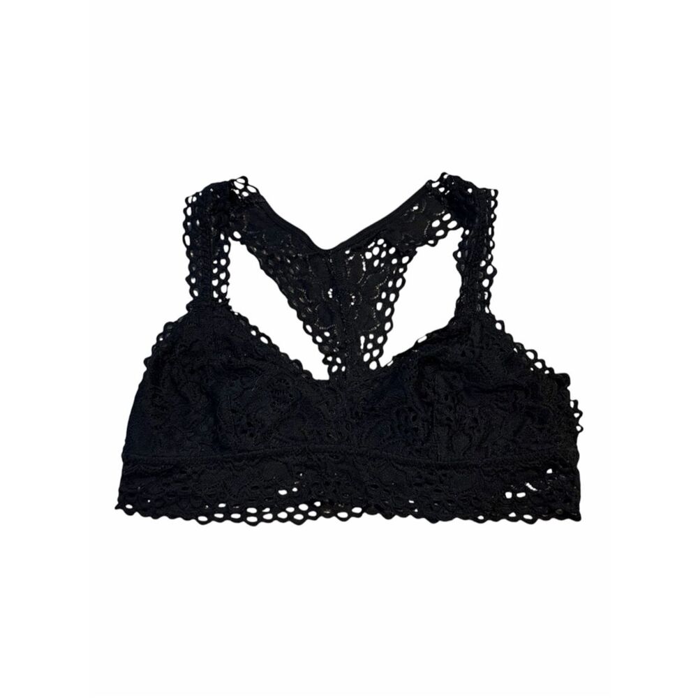 AERIE Black Lace Racerback Bralette Size Medium